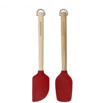 Набір лопаток для тіста KitchenAid Coreline, 2 шт, 23,5 см, береза, червоний (KQR750OHERE)